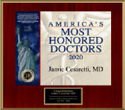 Dr. Jamie Cesaretti - America's Most Honored Doctors 2020 - Top 10%