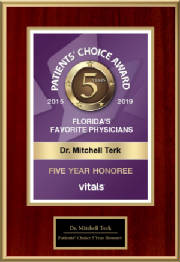 Patients Choice 5 Year Honoree 2019, Mitchell Terk, MD