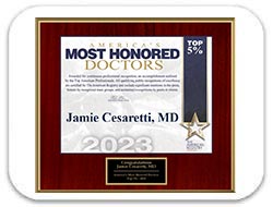 Radiation Oncologist Dr. Jamie Cesaretti of Terk Oncology Wins America's Most Honored Doctors - Top 5% 2023 from The American Registry