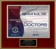 America's Most Honored Doctors 2021 - Top 5% - Mitchell Terk, MD 